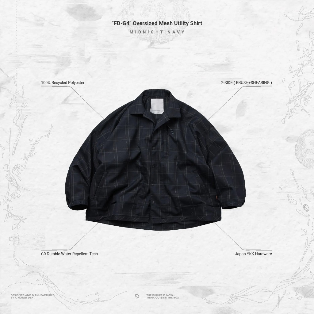 Goopi “FD-G4" Oversized Mesh Utility Shirt 格子襯衫 外套 Goopimade