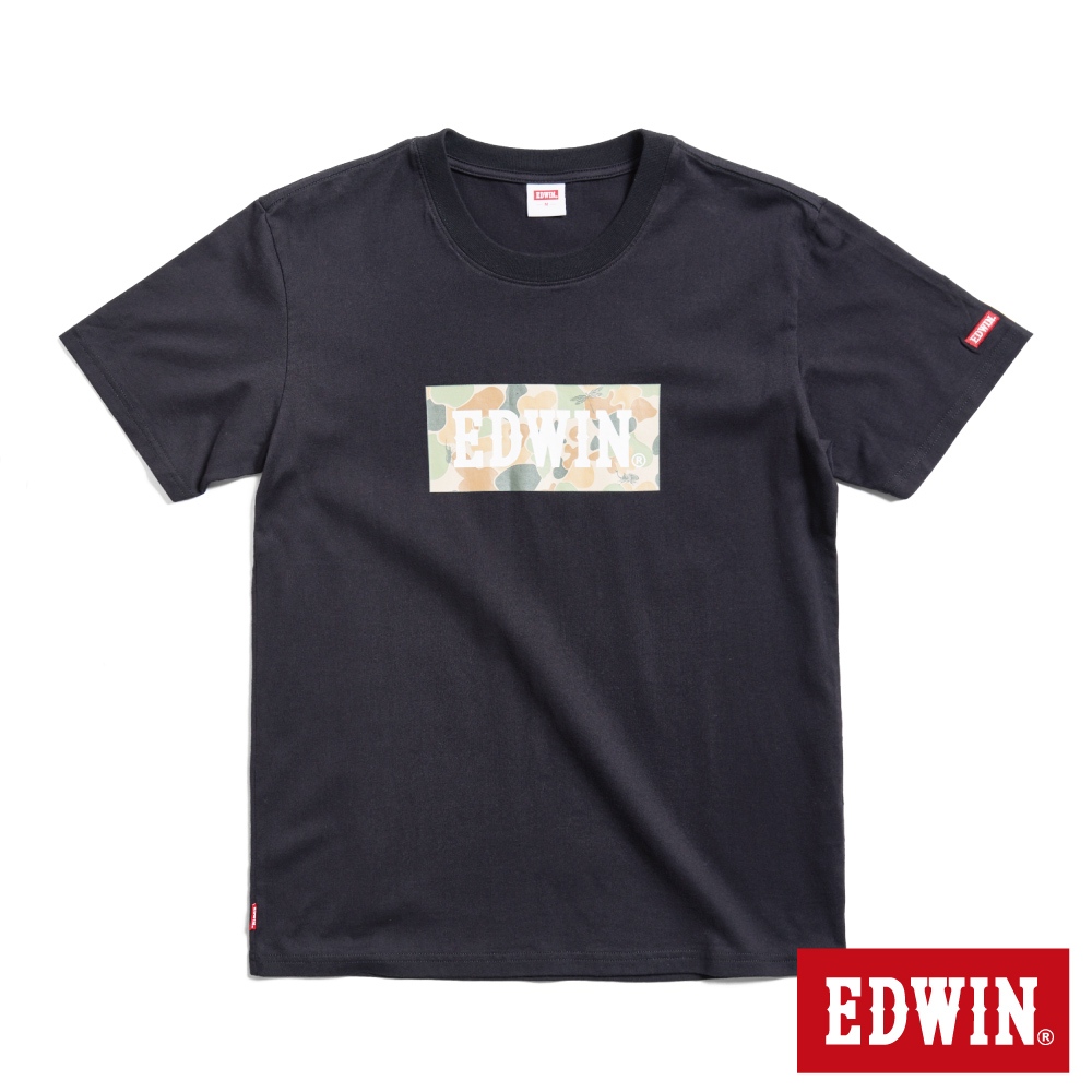 EDWIN 加大碼 迷彩BOX短袖T恤(黑色)-男款