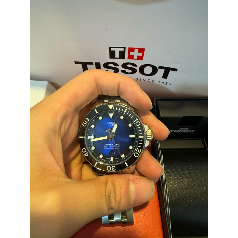 Tissot seastar 1000 深藍漸變款 機械錶 五銖鋼錶帶✅ 現貨當天寄出🔥