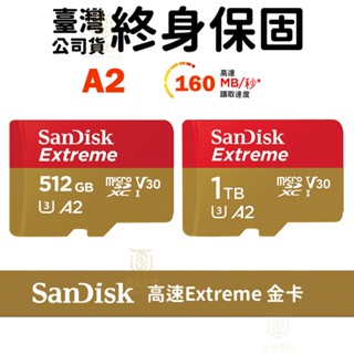 【就是要玩】SanDisk Extreme A2 512G 1T 記憶卡 SD記憶卡 MicroSD 金卡 臺灣公司貨
