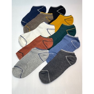 簡單素色線條條紋款棉襪短襪～男襪女襪踝襪流行襪造型襪機能襪工作襪B3條紋款