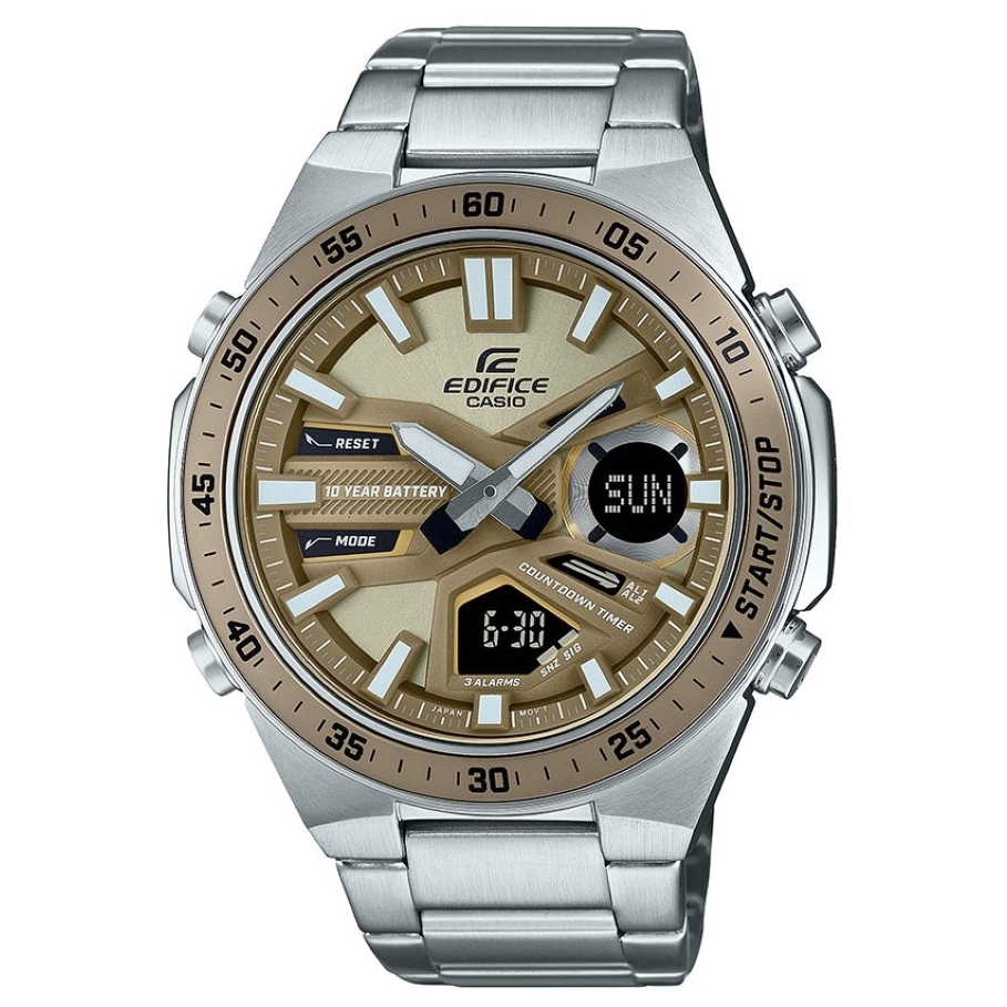 CASIO 卡西歐 EDIFICE  紳士計時手錶-米 EFV-C110D-5A