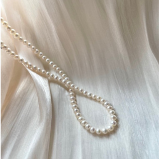 【Elegant 珍愛宣言】白色戀人天然珍珠典雅頸鍊珍珠項鍊S925純銀