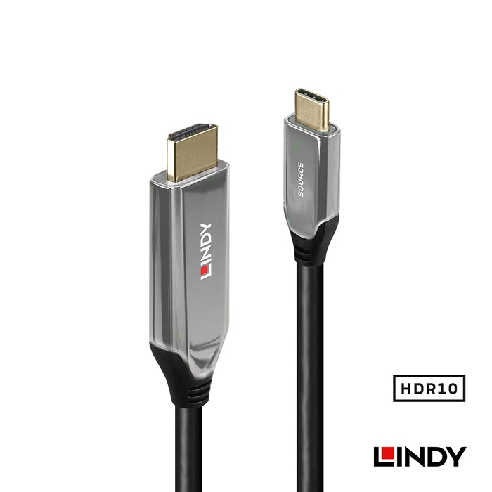 LINDY 林帝 主動式TYPE-C TO HDMI 2.1 8K HDR轉接線, 3M (43369)