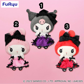❤Lika小舖❤日本帶回 全新正版景品三麗鷗玩偶布偶娃娃 美樂蒂庫洛米 草莓洋裝 蘿莉塔造型 暗黑酷洛米