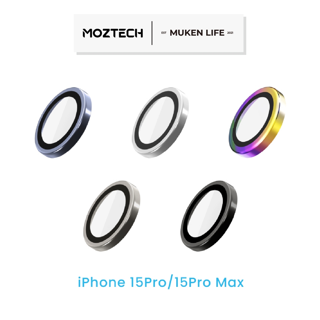 MOZTECH |  iPhone 15Pro/15Pro Max/14Pro 藍寶石鏡頭貼 鏡頭保護貼【鍛造不鏽鋼】