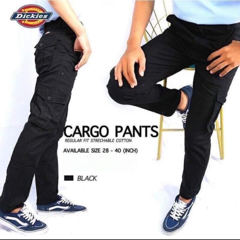 美國 Dickies 六口袋 工作褲 黑色 寬褲 30腰 工裝 Cargo Pants W30