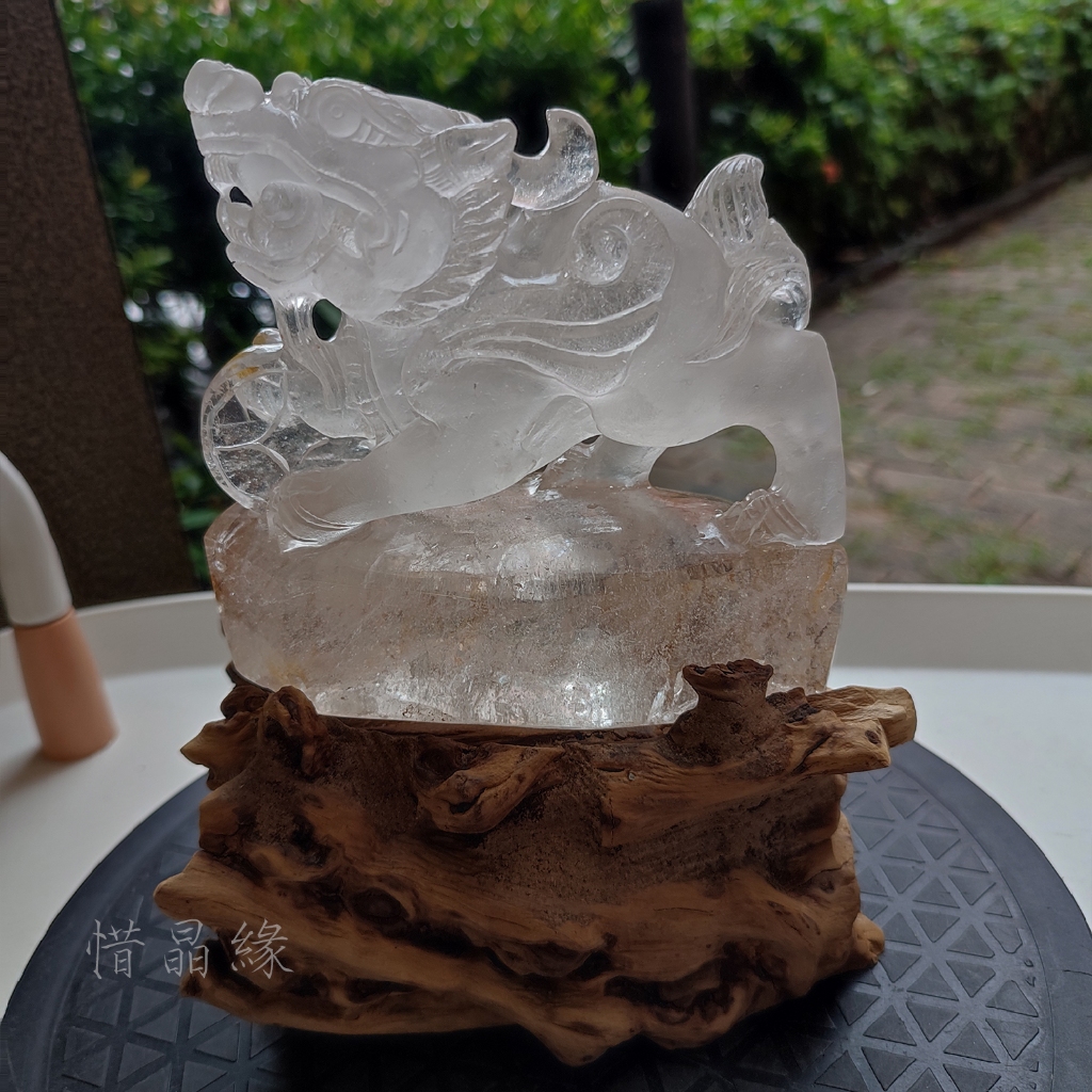 《惜晶緣》天然 白水晶 貔貅 雕刻 收藏級 精品 水晶 擺件 藝術品 3號
