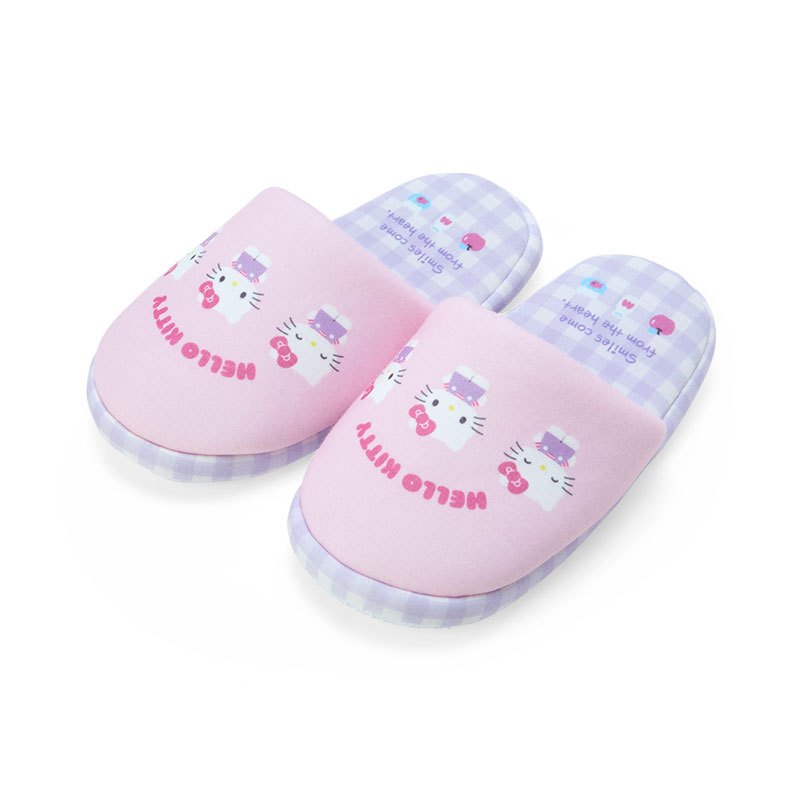 【震撼精品百貨】日本Sanrio三麗鷗 兒童室內拖鞋18~22CM 格子款 KITTY/大耳狗