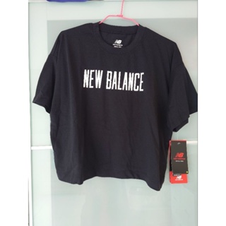 NEW BALANCE NB 短袖 上衣 T恤 短T 寬鬆 運動 機能 排汗 速乾 休閒 女 黑 美規