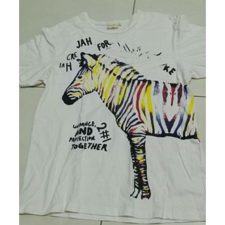 二手 白色彩紅馬T shirt
