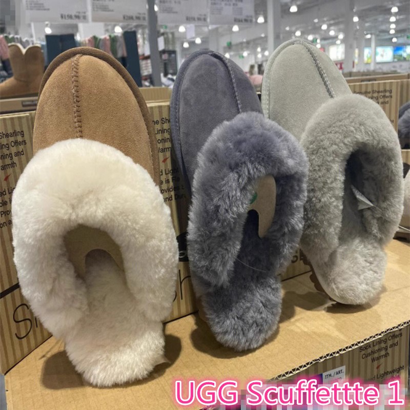 UGG Scuffettte 1 絨面 簡約時尚休閒鞋 棉鞋拖 女款 UGG 包頭拖鞋 懶人鞋 平底鞋 毛毛拖 一腳蹬