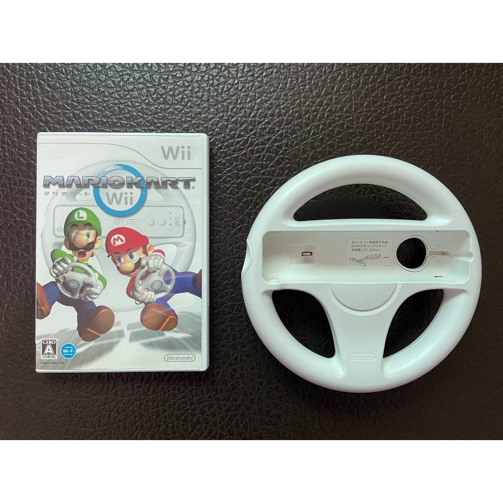 【Wii原版遊戲】瑪琍歐賽車 MARIO KART 日版 遊戲片+原廠白色方向盤 馬利歐賽車
