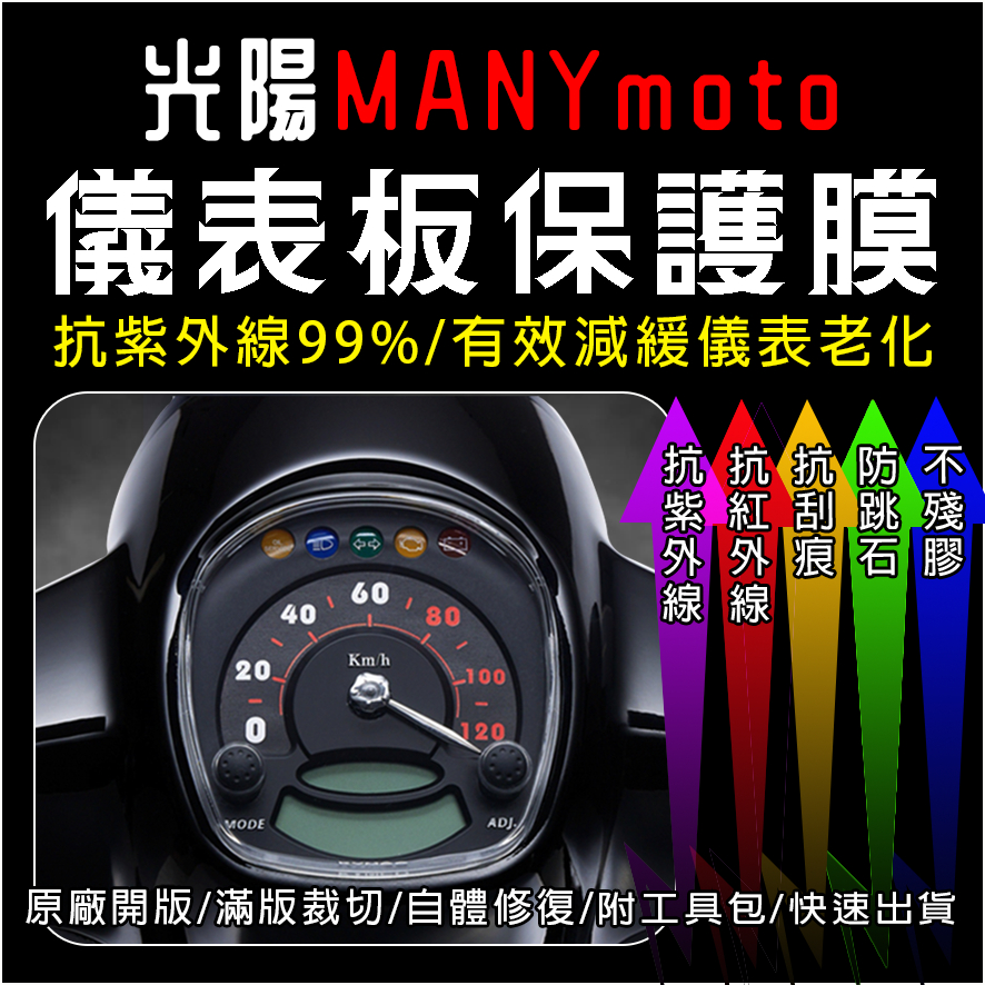 KYMCO光陽機車MANY魔鬥MOTO125魔鬥MANY125儀表板保護膜犀牛皮(防刮防紫外線防止液晶儀錶淡化防止指針褪