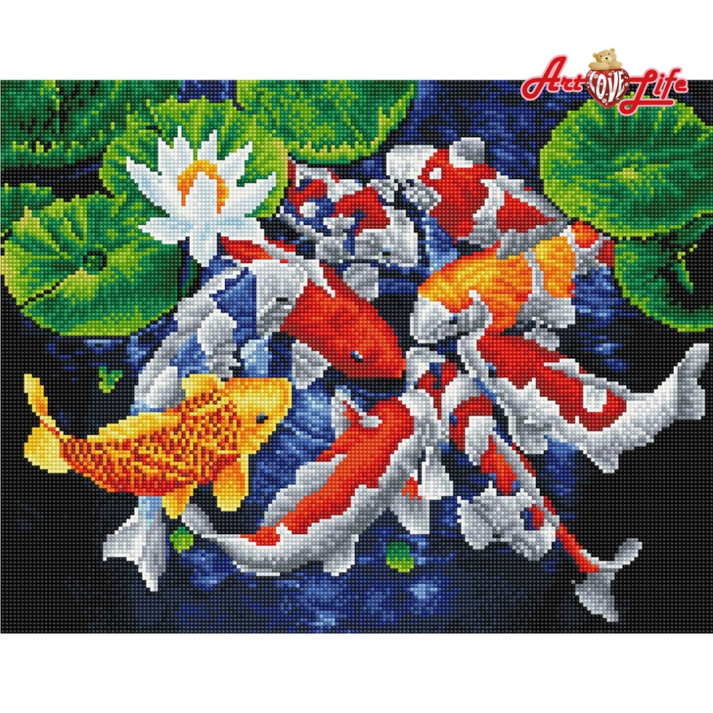 ArtLife 藝術生活 DIY 鑽石新設計 滿版立體鑽石畫 GJ3703如魚得水 40x50cm 現貨