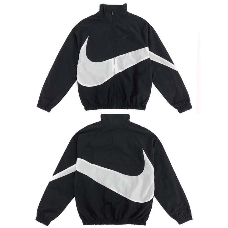 NIKE BIG SWOOSH JACKET 大勾 防風 風衣 外套 黑白 白黑 AR3133-010