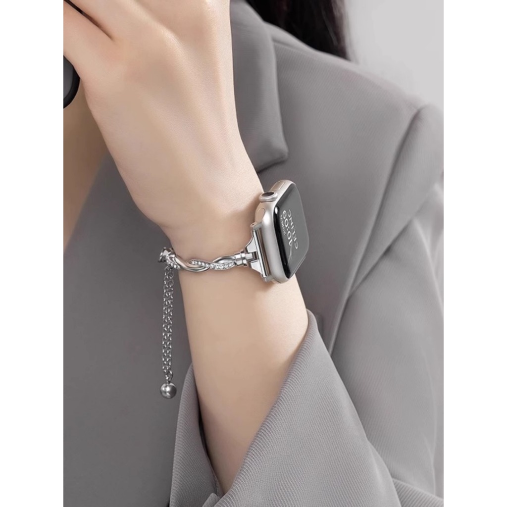 「台灣出貨」✵ 多色 APPLE WATCH 金屬鑲鑽錶帶 | 麻花卷鏈式錶帶 | 女士錶帶 | 適用iwatch全系列