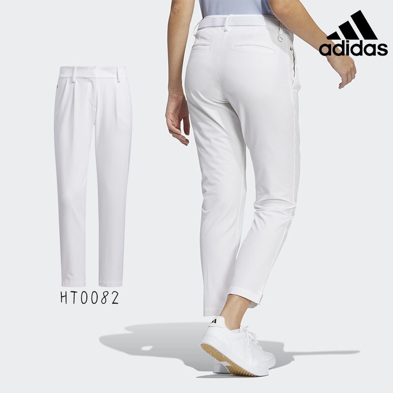 ＊立航高爾夫＊Adidas AEROREADY 女運動長褲 【寬褲版型】#HT0082,白