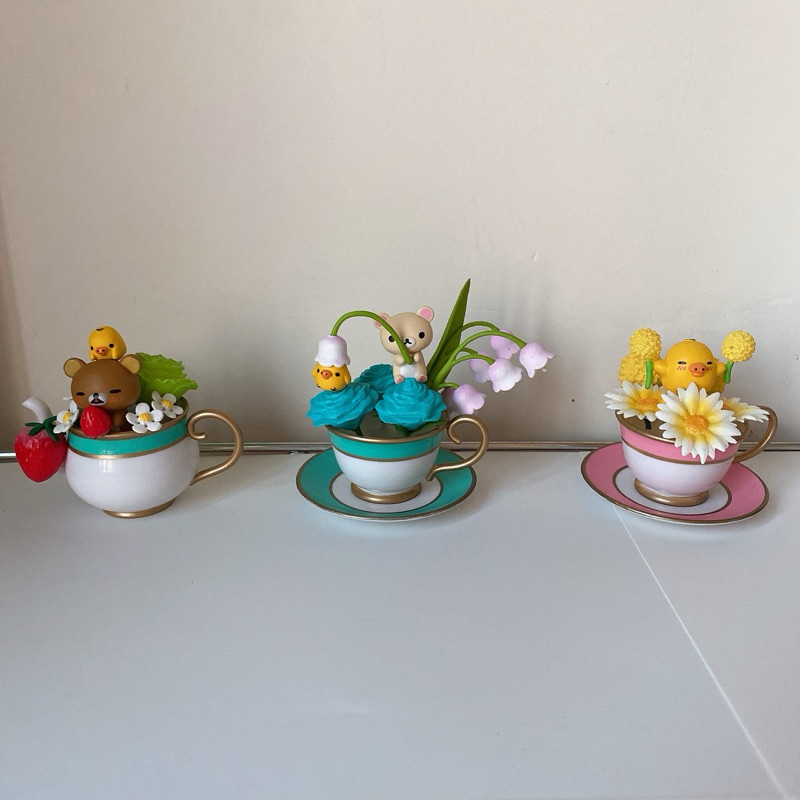 現貨 正版 Re-MeNT San-X Rilakkuma FLOWER TEA CUP 三麗鷗 拉拉熊花茶杯 模型組裝
