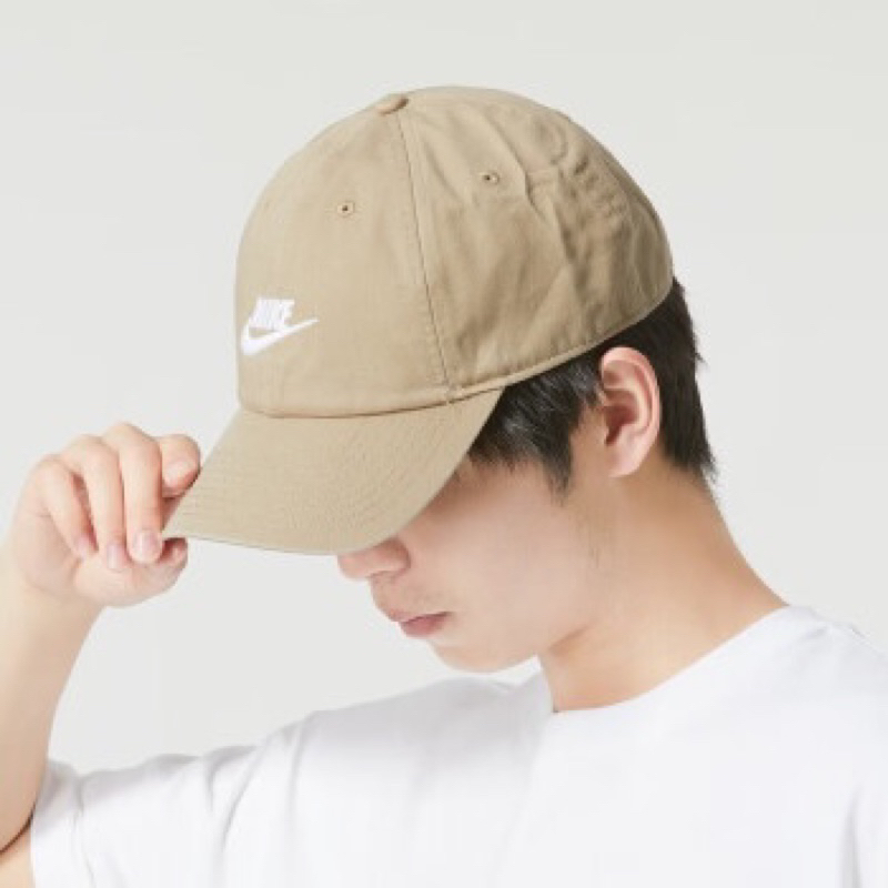 NIKE CLUB CAP 卡其色 黑色 刺繡 復古老帽 棒球帽FB5368