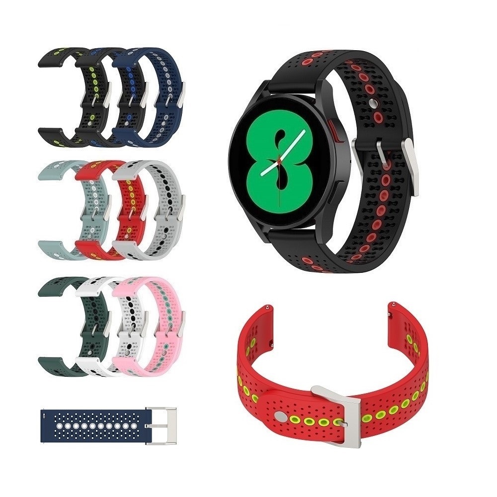 【運動矽膠錶帶】適用 Garmin vivoactive 5 GPS 錶帶寬度 20mm 雙色錶扣式腕帶