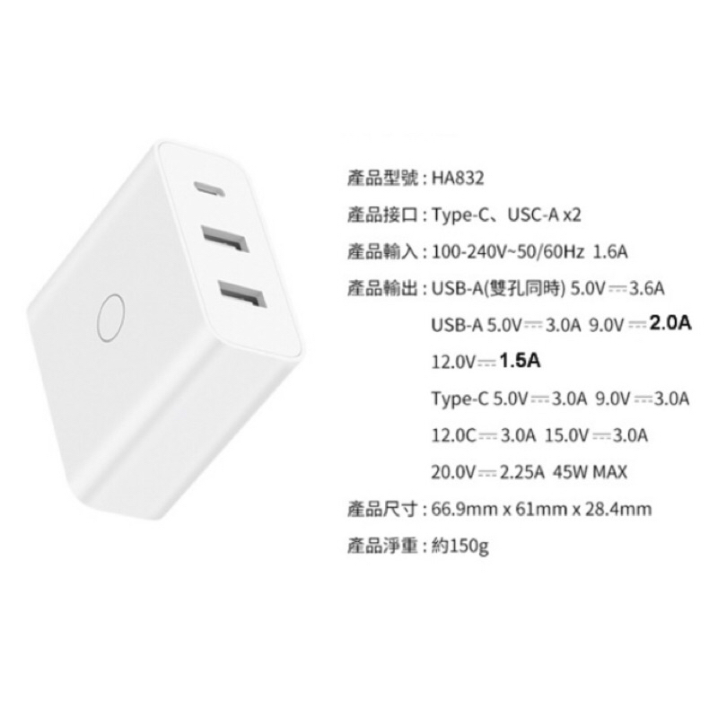 ZMI USB充電器65W快充版(3口）