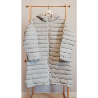 【DANTON×BEAMS】連帽拉鍊羽絨長版外套/卡其色/S號/BEAMS購入/日本品牌服飾/女裝/二手轉賣