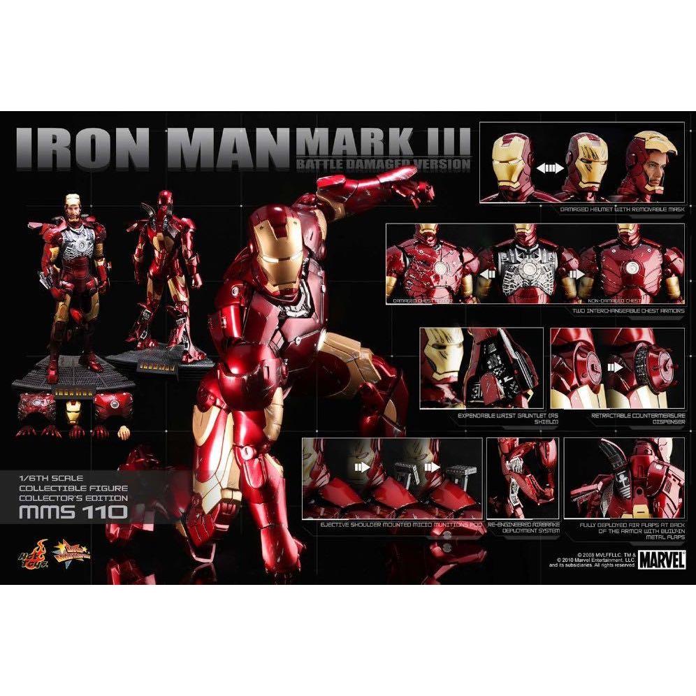 野獸國 Hot Toys MMS110 鋼鐵人 1/6 馬克3 戰損版 非 MMS75 MMS256