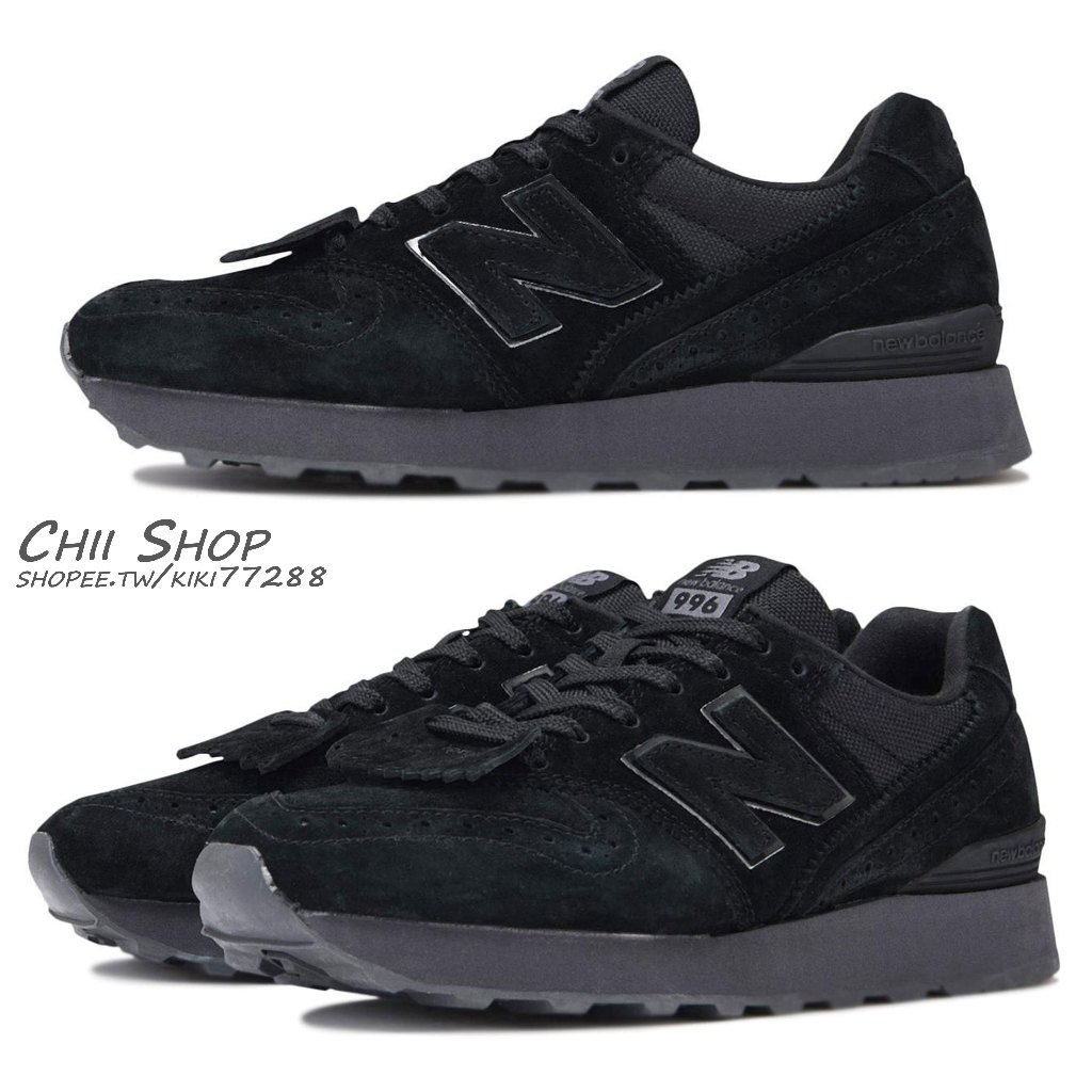 【CHII】日本 New Balance 996 厚底 小流蘇 皮革 麂皮 壓花 黑色 WL996TK2