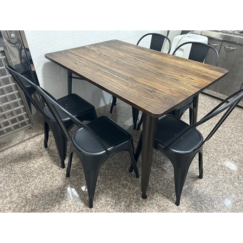 限自取120x80實木大餐桌(鐵製桌腳)餐桌椅 實木桌 餐桌 鐵椅 餐椅