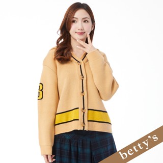 betty’s貝蒂思(25)撞色水手領開襟毛衣(駝色)