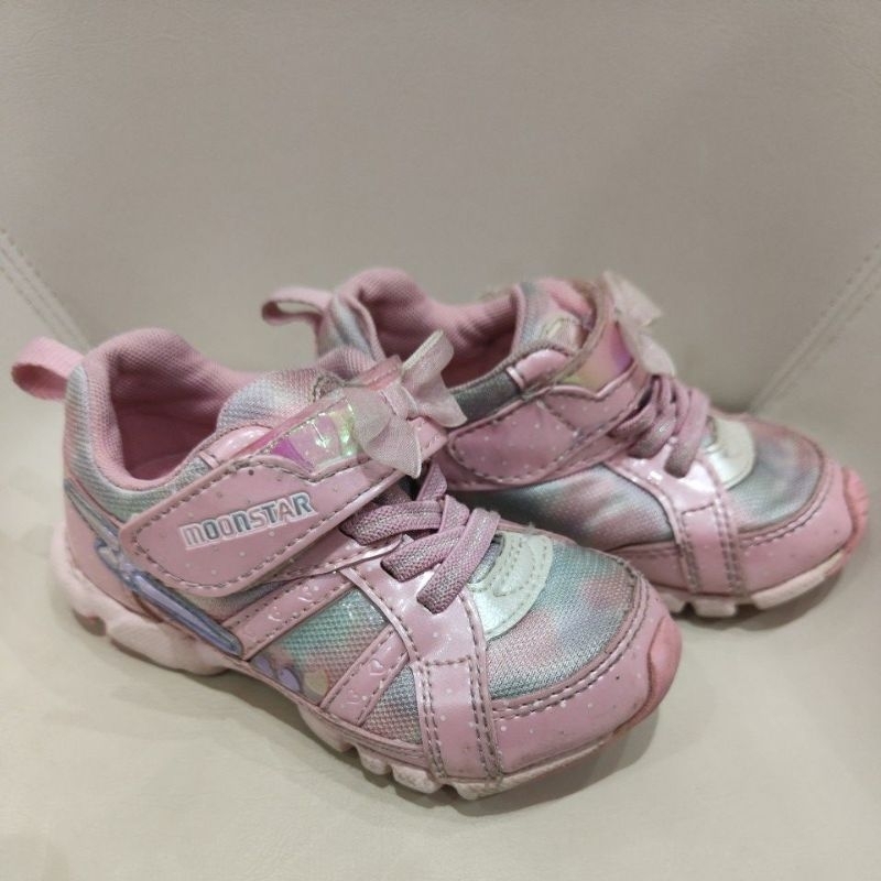 Moonstar 日本月星競速機能童鞋-15 2E競速運動款(中小童段)-粉 閃電甜心 月星 女童