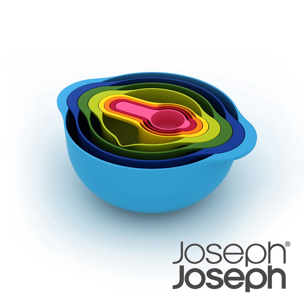 【英國Joseph Joseph】Duo量杯打蛋盆8件組(多彩色)《泡泡生活》料理工具 烘焙 調理盆 攪拌