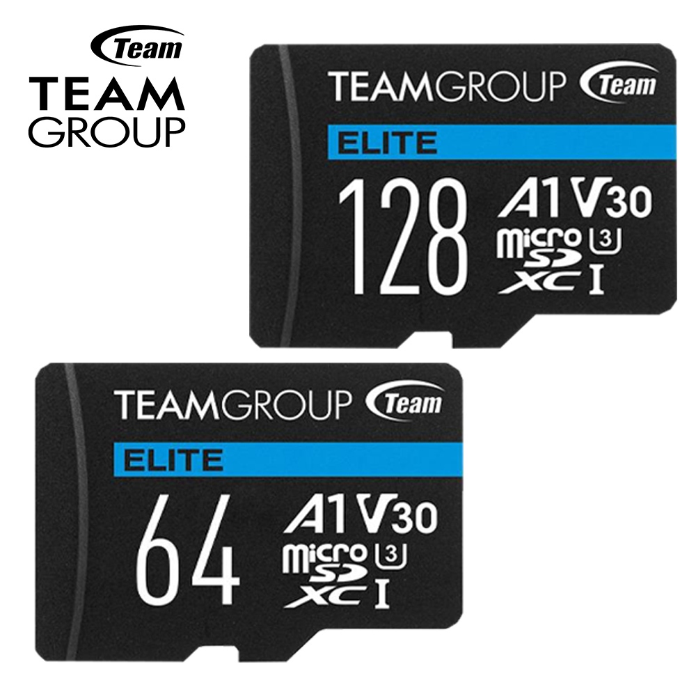 【公司貨】Team 十銓 ELITE 64 GB 128GB microSDXC TF U3 A1 V30_藍色