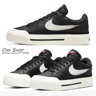 【CHII】日本 Nike COURT LEGACY LIFT 厚底 皮革 黑色 DM7590-001
