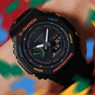 CASIO 卡西歐 2100 系列 G-SHOCK 農家橡樹 太陽能腕錶-黑GA-B2100FC-1A