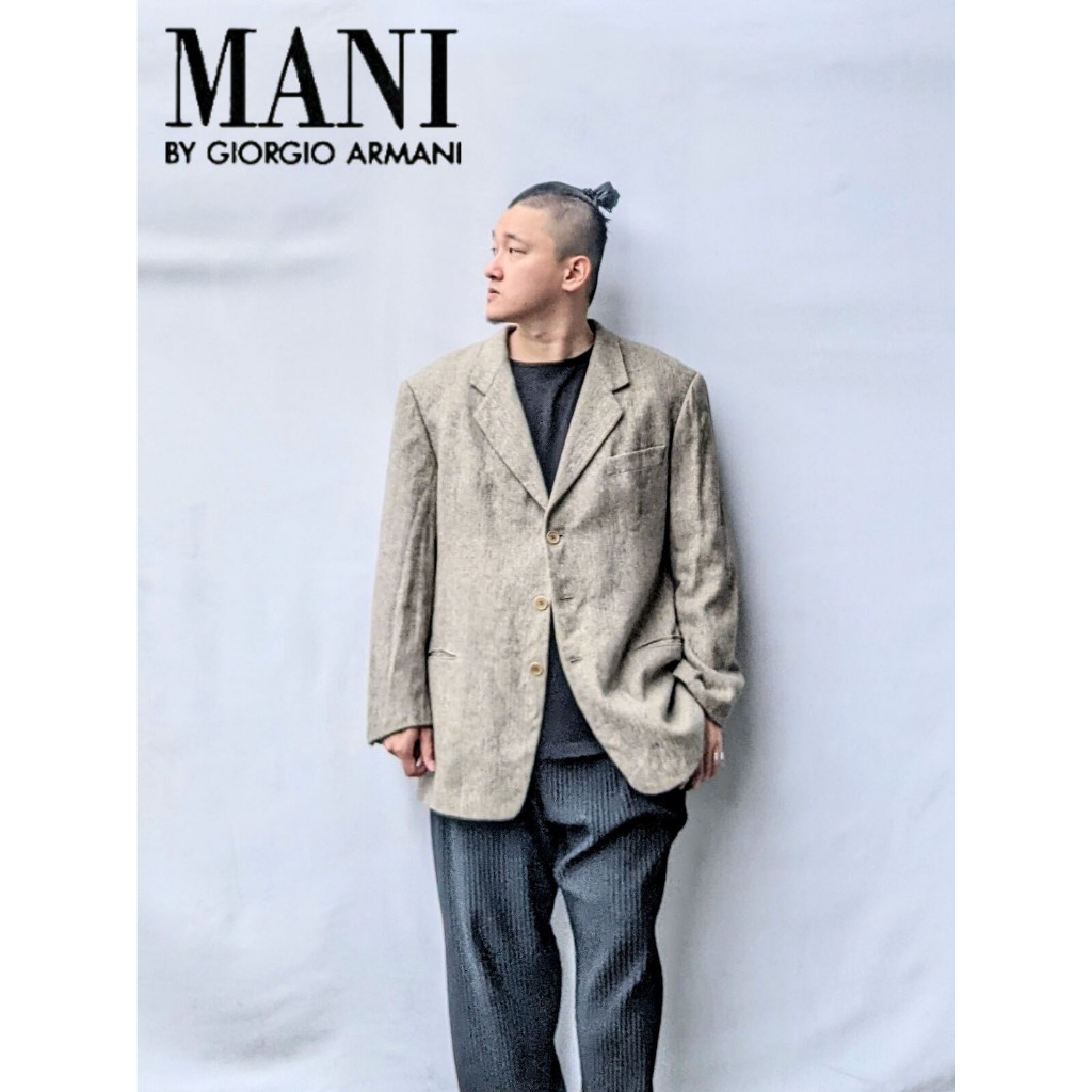 ［SOLWAY BOOG］1980's GIORGIO ARMANI "MANI"「頂級羊絨+絲綢」西裝外套「加拿大製」