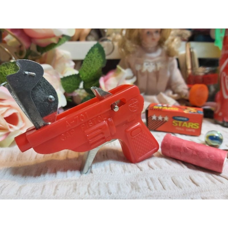正早期台灣製現貨 特殊紅色款 迷你火藥槍玩具 懷舊絕版古早味童玩 小時候回憶