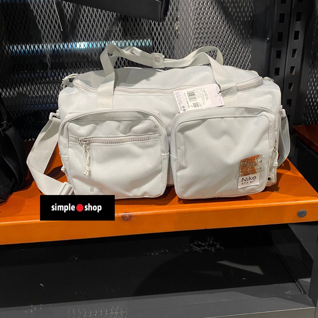 【Simple Shop】NIKE 多口袋 工裝 行李袋 運動側背包 手提袋 NIKE 健身包 綠 FJ4817-034