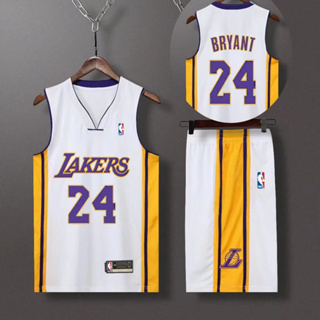 NBA籃球衣套裝 湖人球衣 Kobe球衣 24號 lakers湖人隊 刺繡復古籃球服 兒童成人球衣 籃球背心