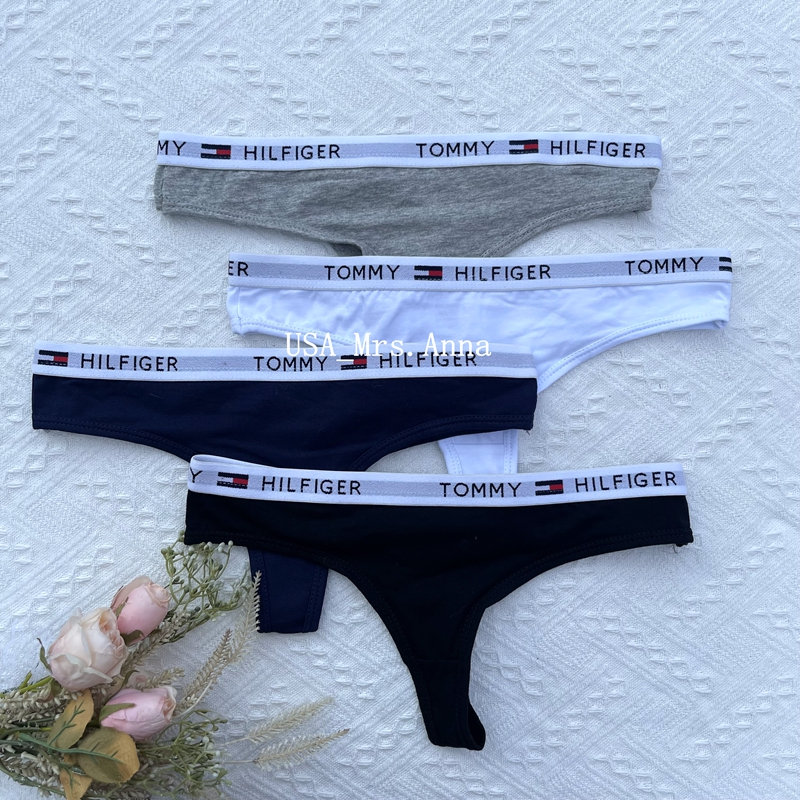 🔥Anna美國代購🇺🇸 Tommy Hilfiger 女生內褲 湯米 丁字褲 細帶 多色 內褲 性感 黑 灰 選色三件組