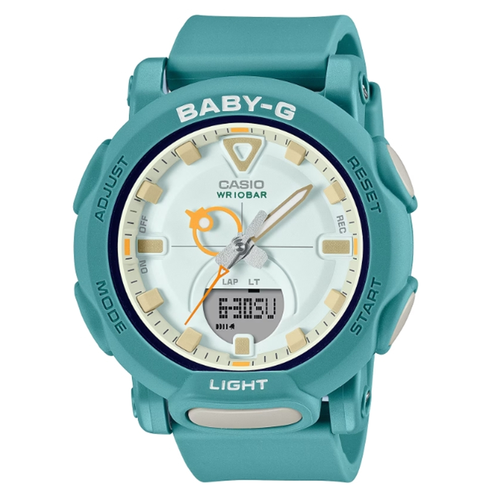CASIO 卡西歐 BABY-G 復古流行 啞光色彩 雙顯腕錶 綠 BGA-310RP-3A_41.8mm