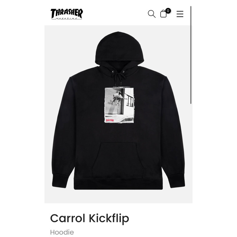 美國代購🇺🇸23 THRASHER Carrol Kickflip Hoodie 人像 連帽長袖T恤 帽T 火焰🔥滑板