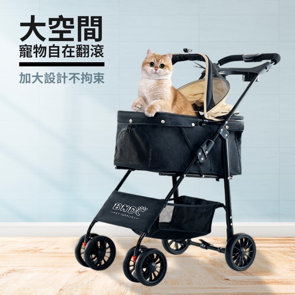 【新品上市🌟】𝐘𝐨𝐃𝐚🎀iCat寵喵樂 輕便折疊寵物推車 大空間 貓狗外出推車 一鍵收車 BND102