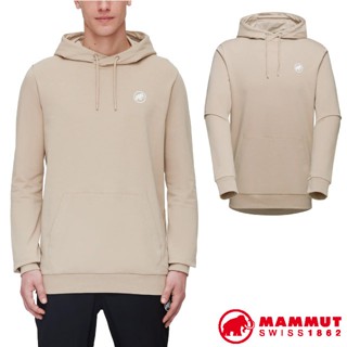 【MAMMUT 長毛象】送》男 款輕量有機棉透氣保暖連帽長袖T恤 Original 休閒運動衫 上衣_05320