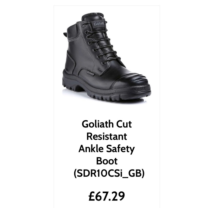 二手防穿刺鋼頭鞋穿一次Goliath Cut Resistant Ankle Safety Boot鋼頭鞋尺寸7號/41