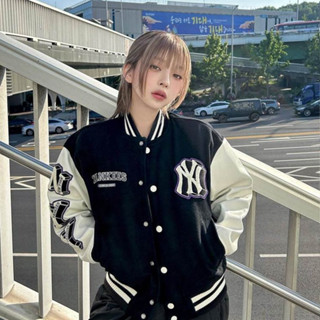 🇰🇷韓國 NY 羊毛縫標飛行夾克外套 棒球外套 韓系 夾克 外套 休閒 時尚 百搭 運動風格 經典系列 贈精美包裝