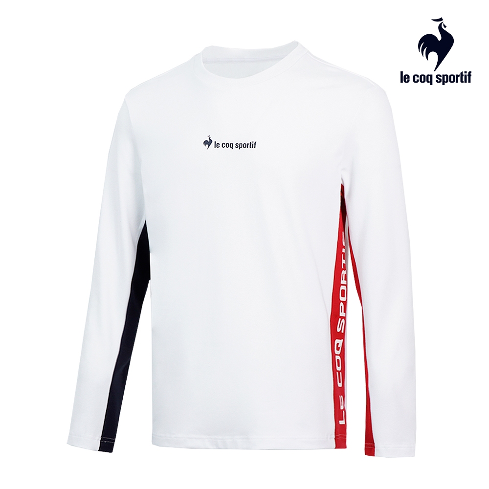 【LE COQ SPORTIF 法國公雞】運動TRAINING長袖T恤-男款-白色-LWQ21615