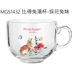 比得兔湯杯採花兔妹PETER RABBIT彼得兔玻璃杯湯杯馬克杯沙拉杯水杯正版授權【玫瑰物語-生活藝術專賣店】