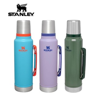 【2023新版】stanley 經典保溫瓶 真空不銹鋼 1L / 1.4L 錘紋綠/薰衣草 可提式手把 露營 野營